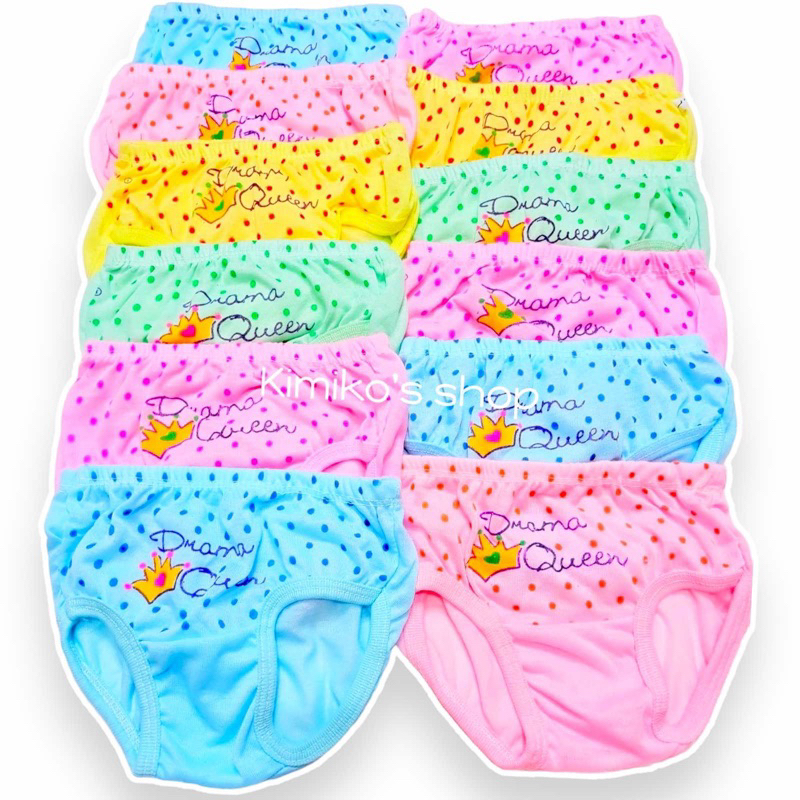 12PCS KIDS PANTY (06YRS OLD ) UNDERWEAR BABY GIRL CHARACTER PRINTED
