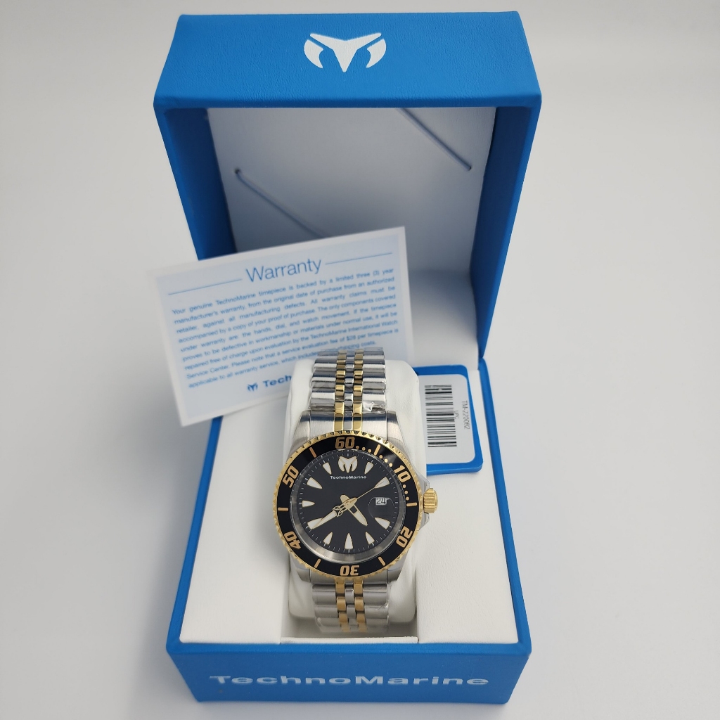 Technomarine 220082 Sea Manta Black Dial Black & Gold Bezel Two Tone ...