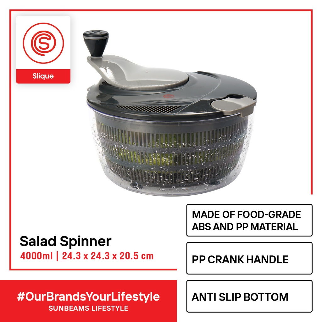 SLIQUE Salad Spinner Manual Vegetable Drainer Handheld Strainer