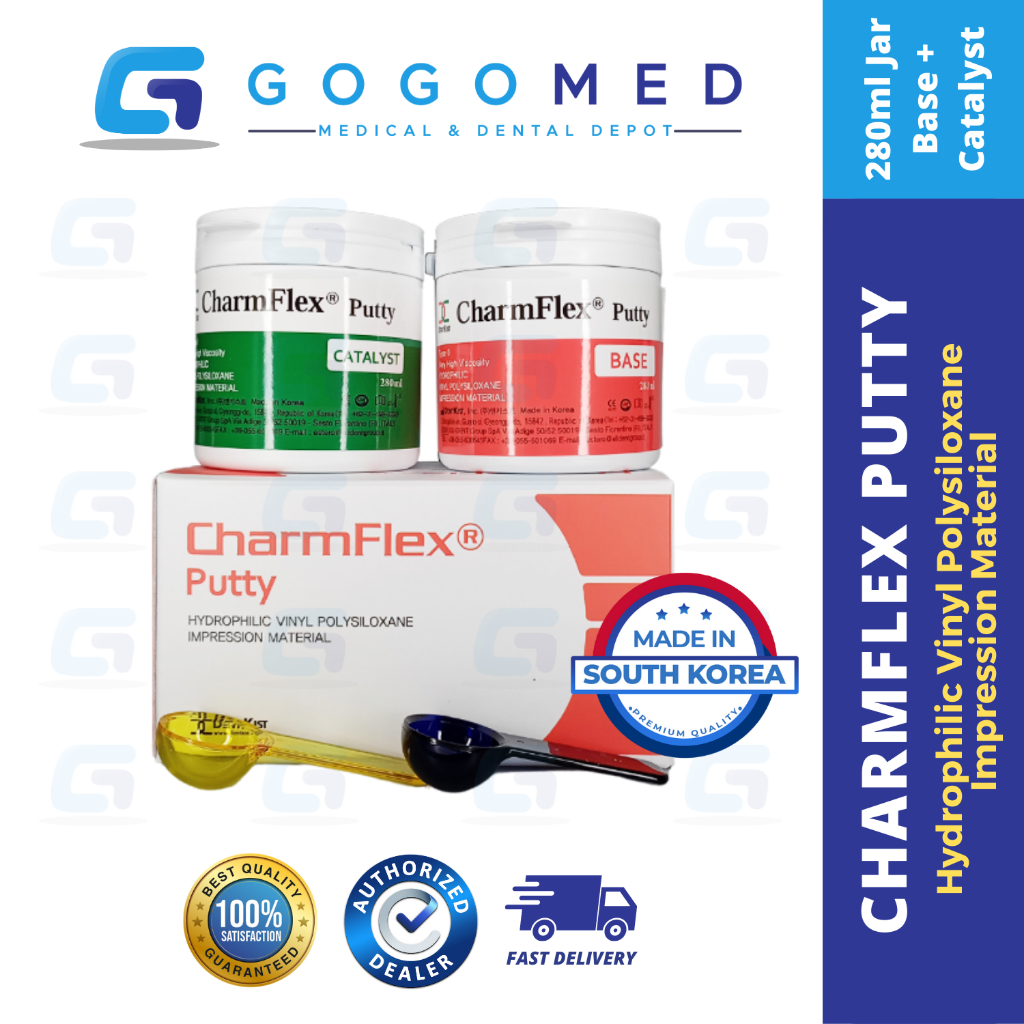 CharmFlex Putty Green Base + Catalyst Hydrophilic Vinyl Polysiloxane Impression Material