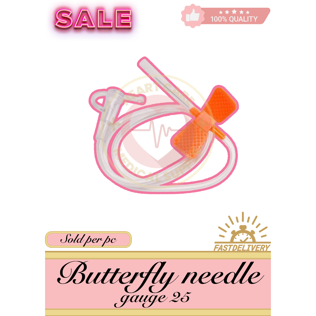 SCALP VEIN OR BUTTERFLY NEEDLE GAUGE 25 Shopee Philippines