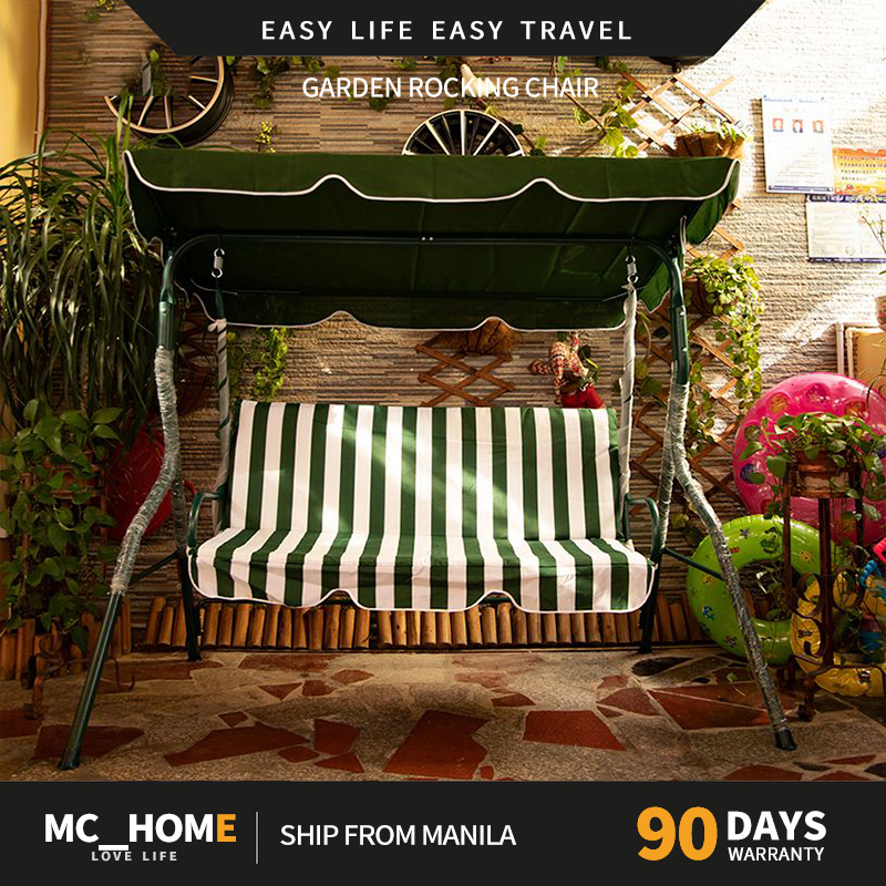 Outdoor Rocking Chair For Three Home Outdoor Swing Shade Rocking Chair ...
