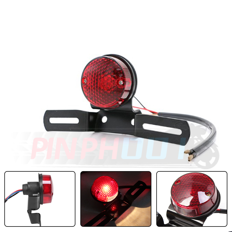 Universal Motorcycle Tail Light Brake Light License Plate Integrated ...