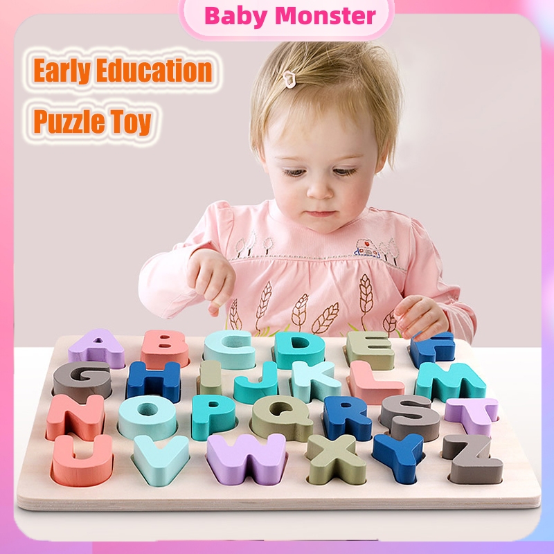 YOYO ABC Digital Puzzle Wooden Toy ABC Wooden Blocks Alphabet Kid Number Letter Matching Board