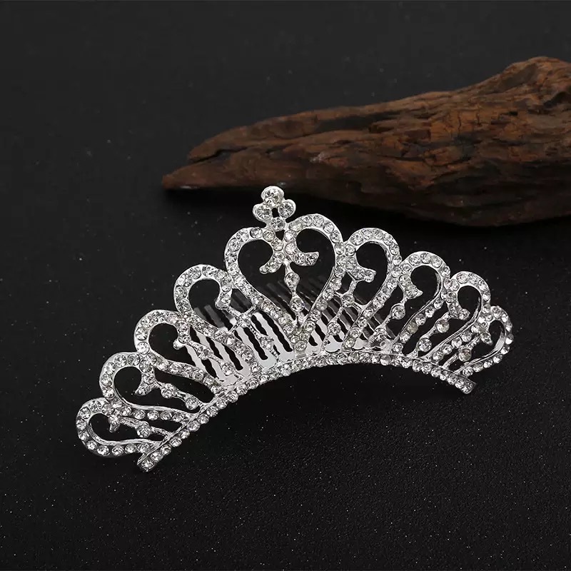 Crystal Tiara Hair Comb - Ladies Wedding Diamante Crown Piece Bridal Accessory By Kyisa Dance