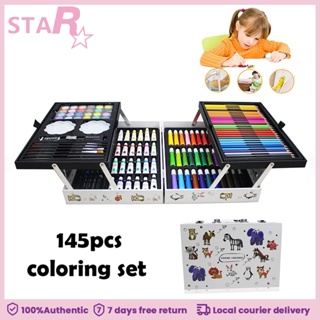 122pcs/set Deluxe Art Set for Kids in Colorful Paper Case Children