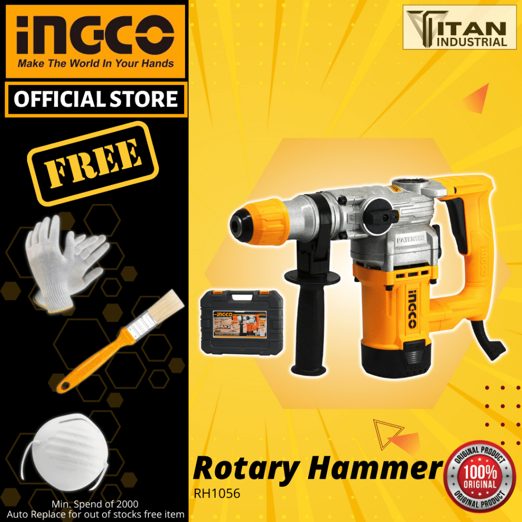 INGCO Rotary Hammer 1050W RH10508 / RH10506 • Tm ss | Shopee Philippines