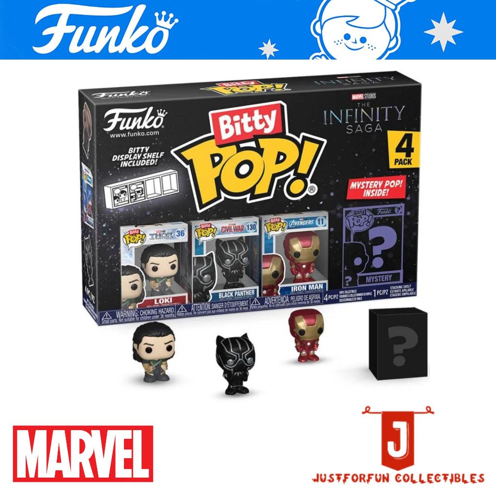 Funko Bitty Pop! Marvel The Infinity Saga: Loki, Black Panther, Iron 