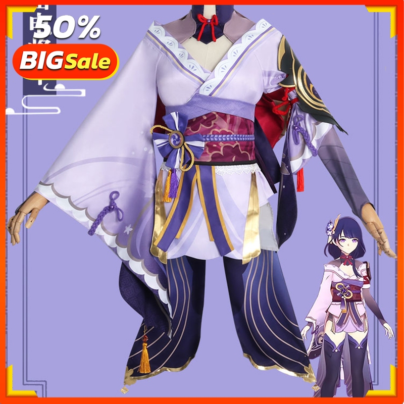 Genshin Impact Raiden Shogun Character Cosplay Costume Outfits for