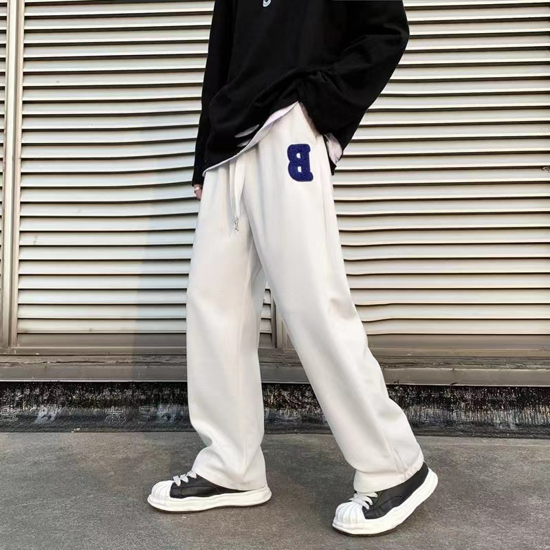 Slocks Pants Loose Straight Cut Pants Korean Sweatpant Wide Leg Baggy ...