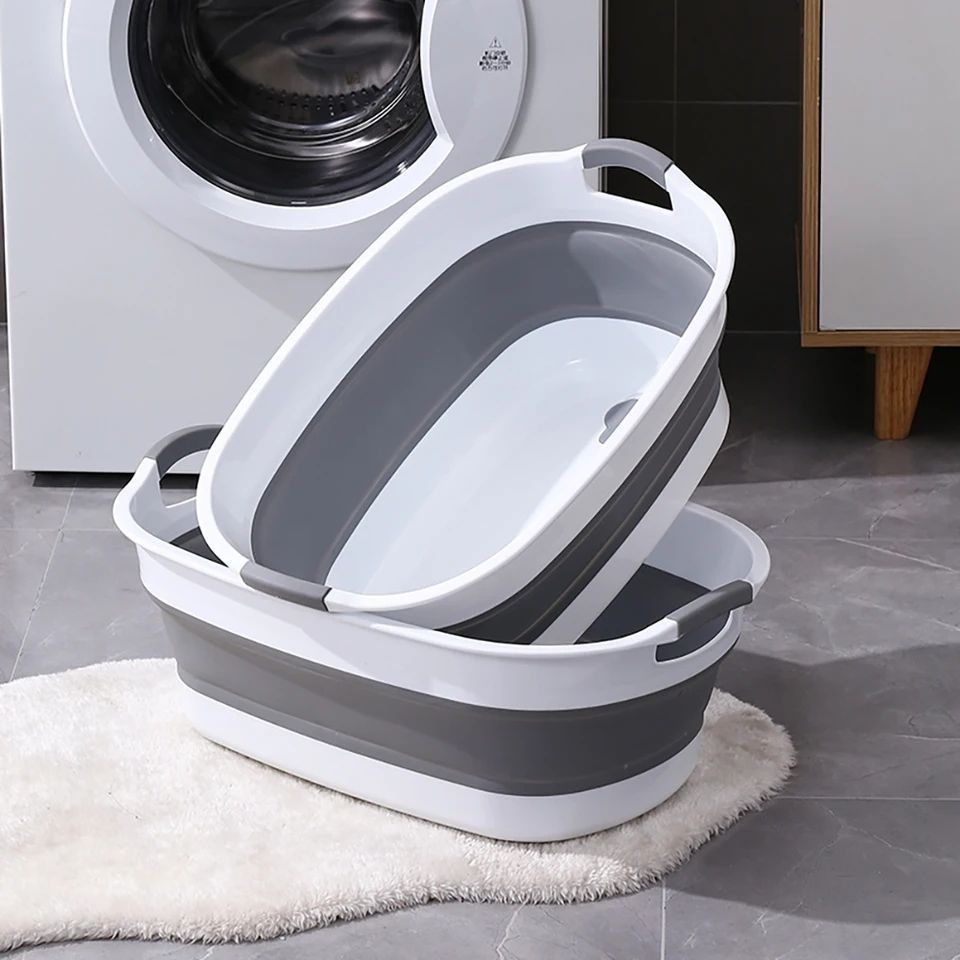 Plastic Folding Basins Portable Wash Basins Folding Laundry Tub Adult ...