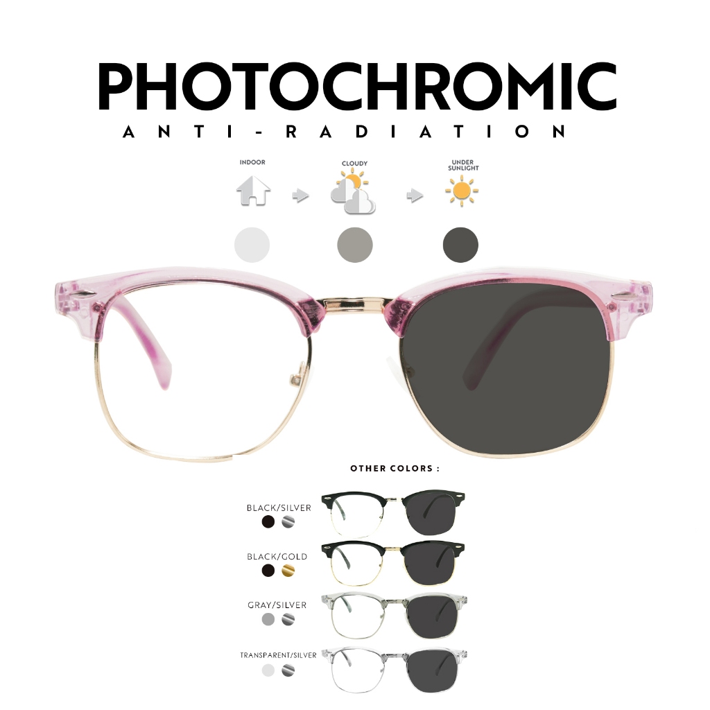 Photochromic Glasses Eyewear Clubmaster Eyeglasses Antiradiation for