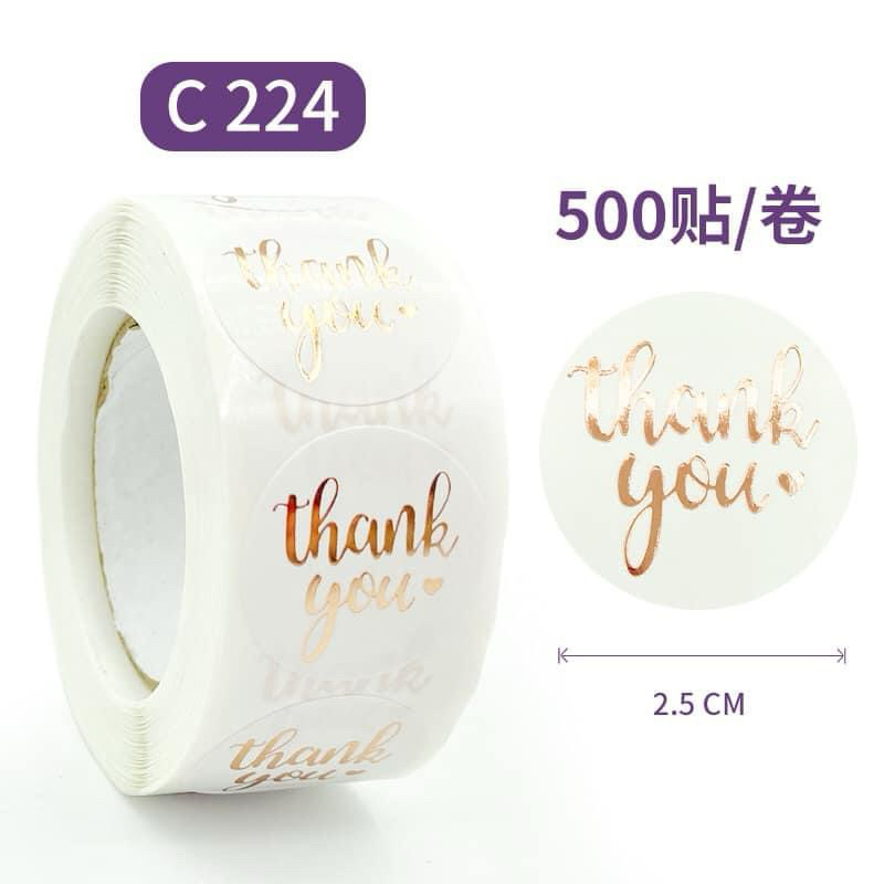 Thank You Label Sticker 500PCS 1Roll Customized Thank U Packaging ...