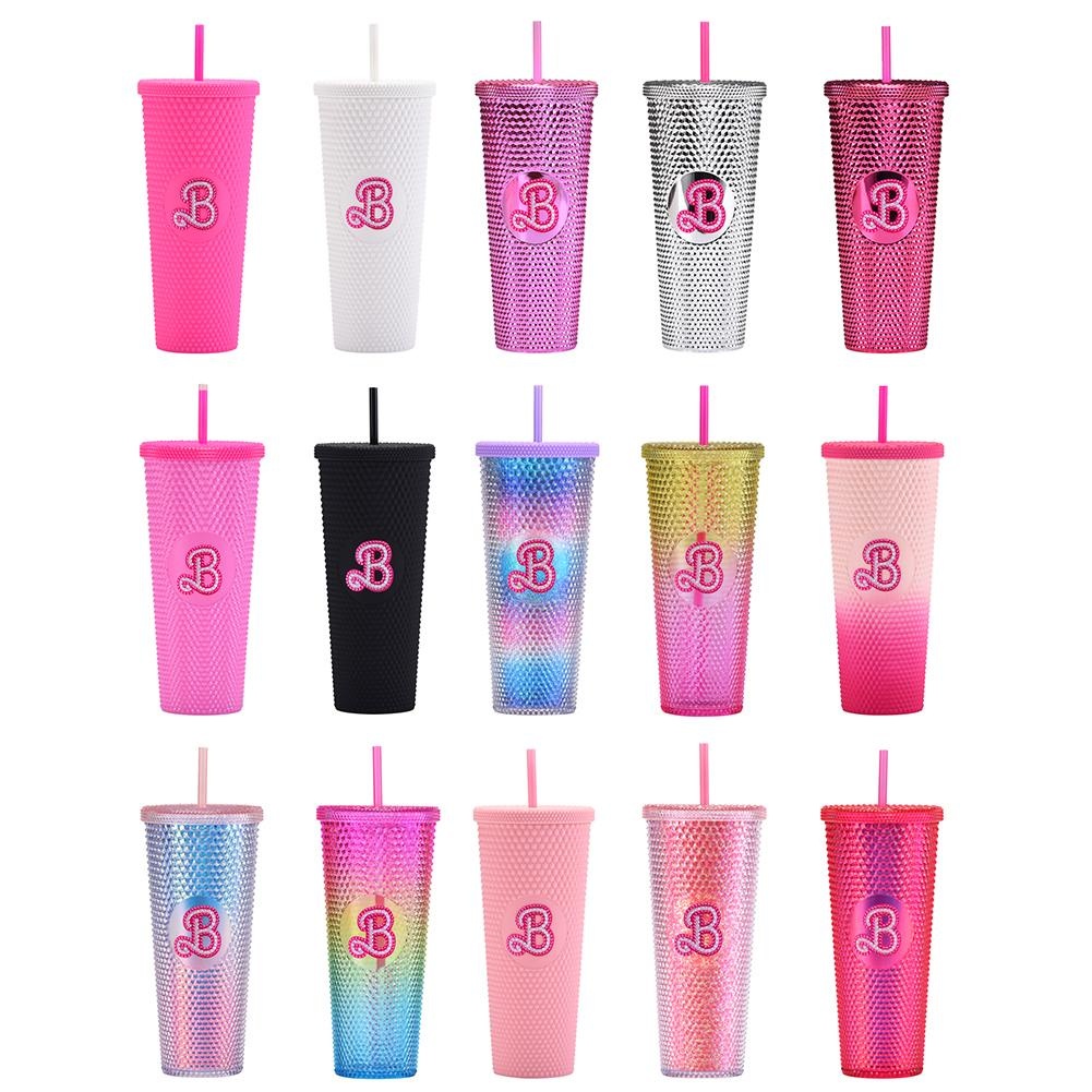 KST ACRYLIC BARBIE TUMBLER METALLIC STYLE WITH STRAW AND BOX | 710ml ...