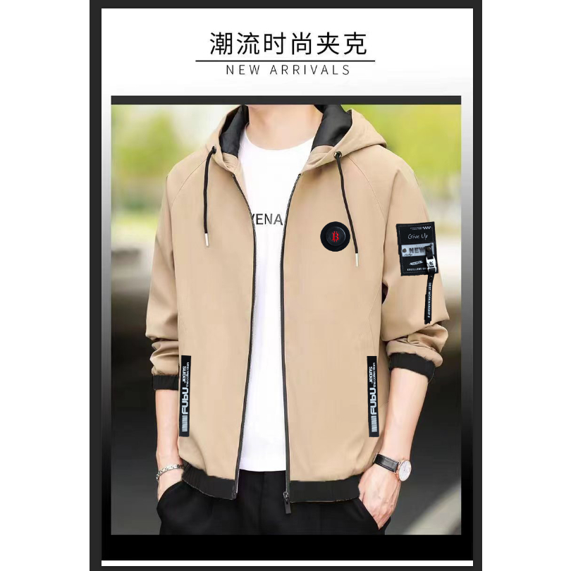 Bomber jacket unisex with hood casual korean new design plain fashion trendy classic bomber jacket