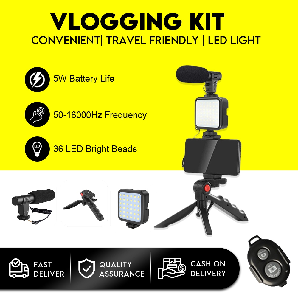 Vlog Kit Photography Lighting Smartphone Video Making Kit Microphone ...