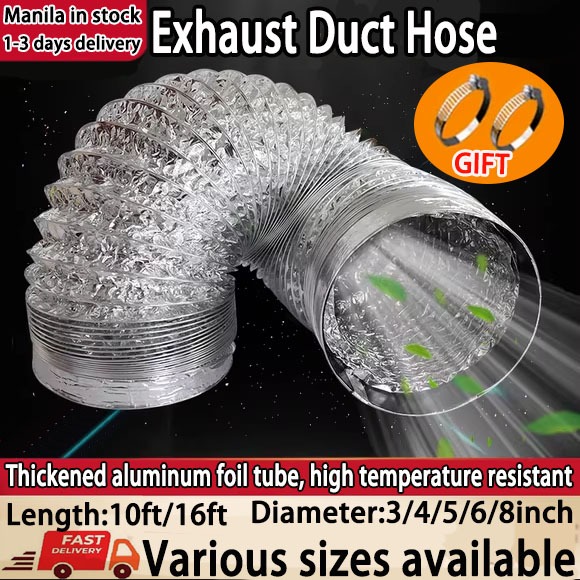 2024 New Range Hood Hose Flexible Aluminium Air Ducting Ventilation
