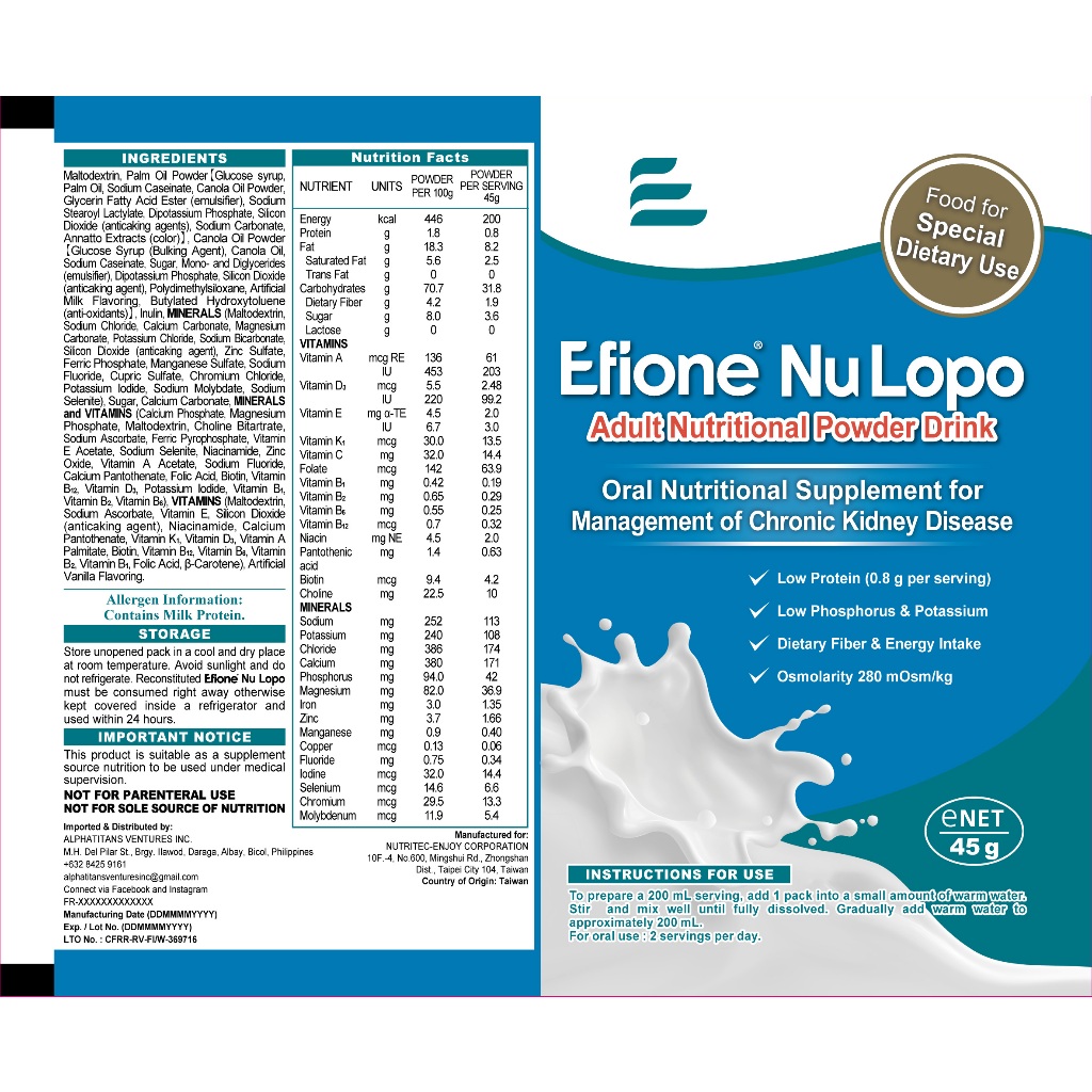 Efione Nu Lopo (Chronic Kidney Disease) - Box of 30 sachets | Shopee ...