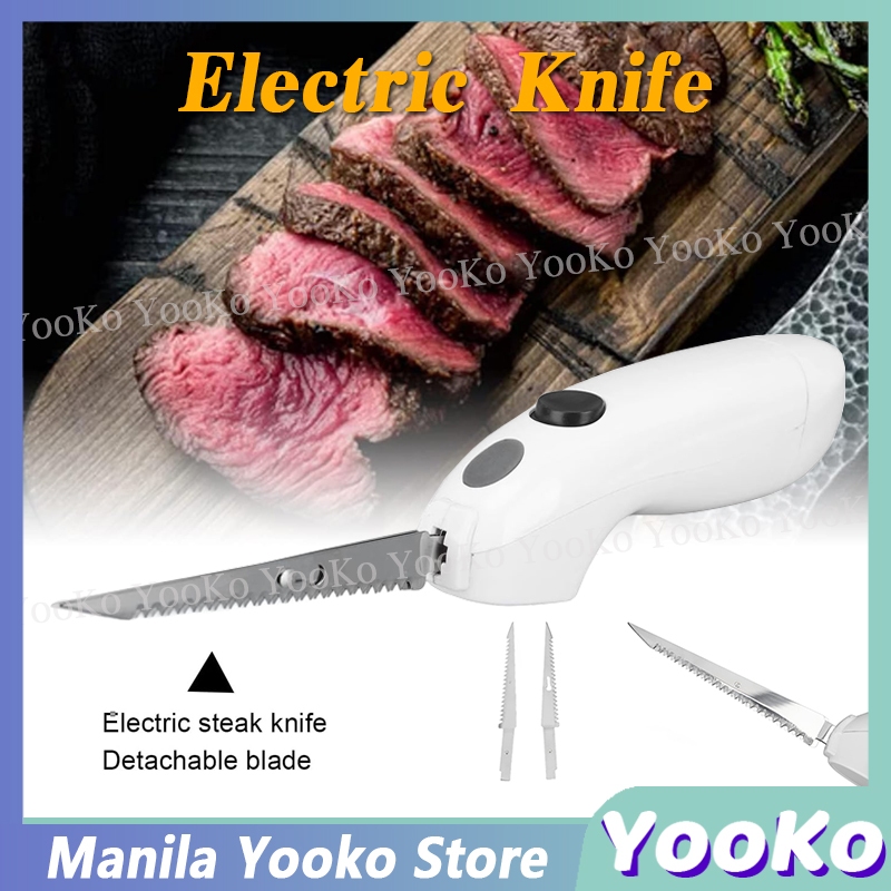 Electric Knife, Stainless Steel Cordless Carving Knife, Portable Steak