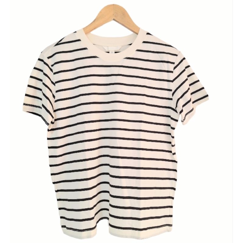 HM Stripe Regular Fit Full Length Tshirt | Shopee Philippines