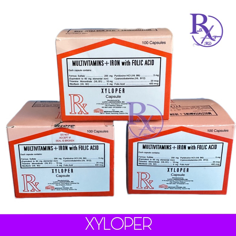 XYLOPER 30 Capsules (MULTIVITAMINS + IRON with FOLIC ACID) Shopee