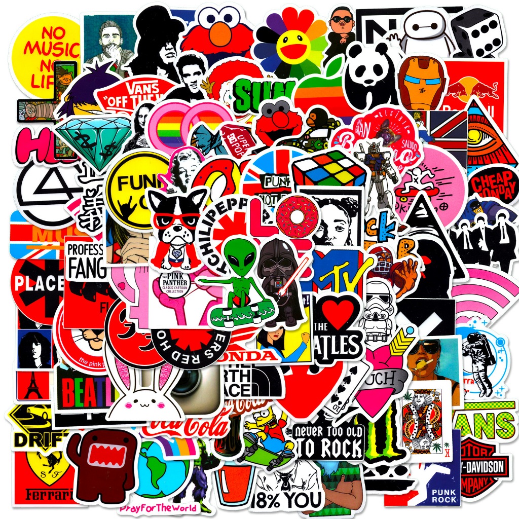 100pcs Trendy Graffiti Sticker Set Removable Waterproof sticker phone ...