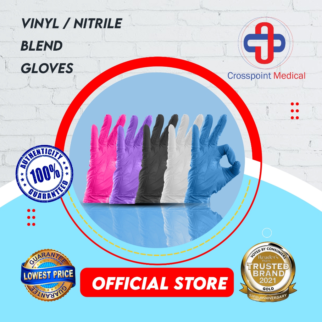 Crosspoint Vinyl Nitrile Blend Food Glove 100pcs box