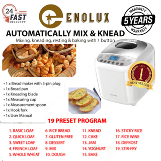 Biolomix Stainless Steel 1KG 19-in-1 Automatic Bread Maker 650W