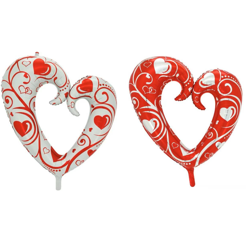 Heart Hallow Foil Mylar Balloon Valentine's Day Wedding Size 24 Inches ...