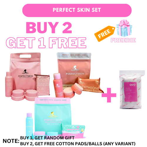 PERFECT SKIN REJUVENATING SET MELASMA AGE DEFYING SET WHITENING KIT FREE COTTON BALLS PADS