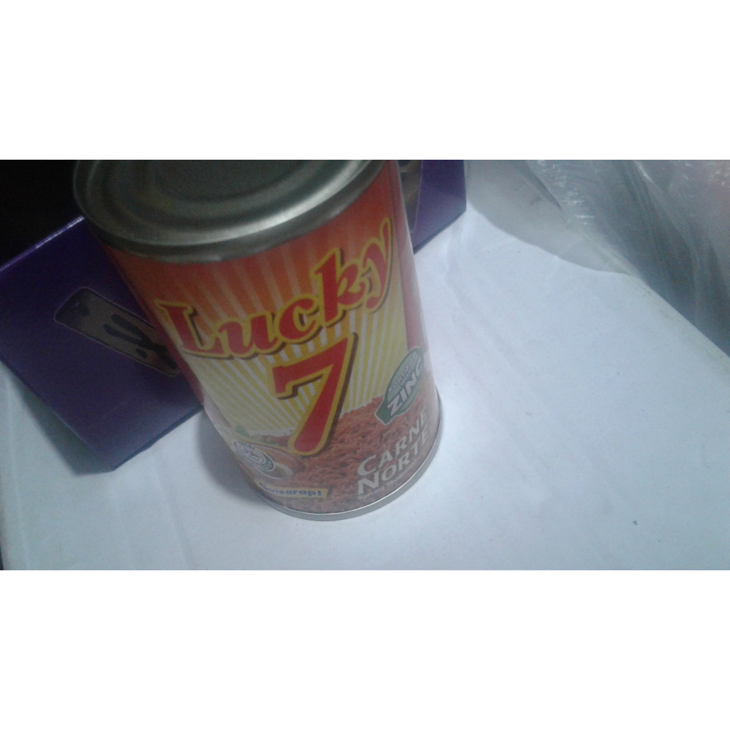 1 ONE PIECE LUCKY 7 CORNED BEEF CAN ZINC HALAL CENTURY FOOD MEAL SNACK