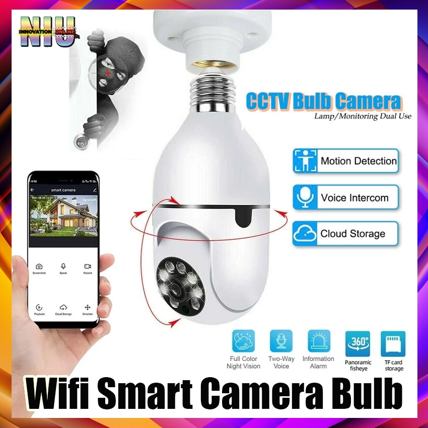 V380 Wifi Smart Camera Bulb CCTV Camera 2.4G/5G Dual Band Wifi Connect ...