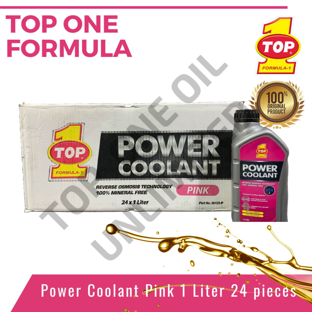 24 Pcs. Top 1 Long Life Radiator Power Coolant (Pink) 1 Liter | Shopee ...