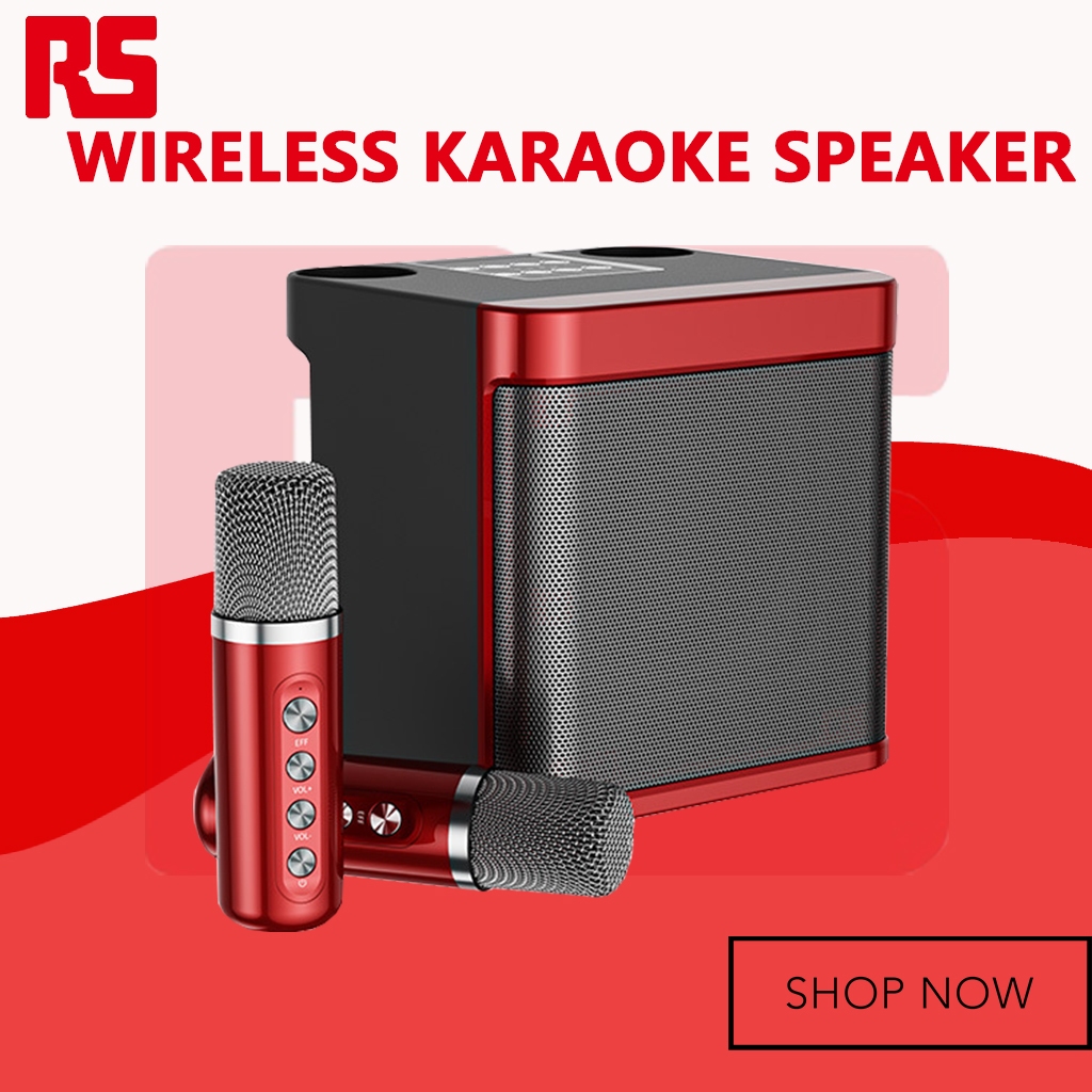 RSSDB karaoke dual microphone Wireless Bluetooth 3D Stereo Speaker mic ...