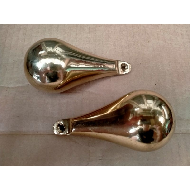 1 pair 925 grams each Dutch Clock Teardrop shaped Weights Solid Brass