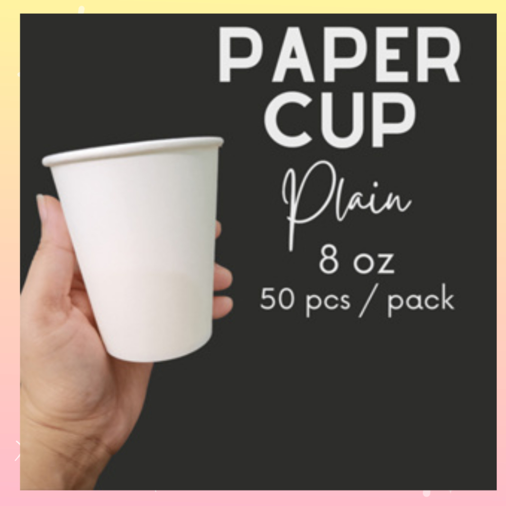 50pcs Paper Cup Plain White for Hot and Cold Drinks | Shopee Philippines