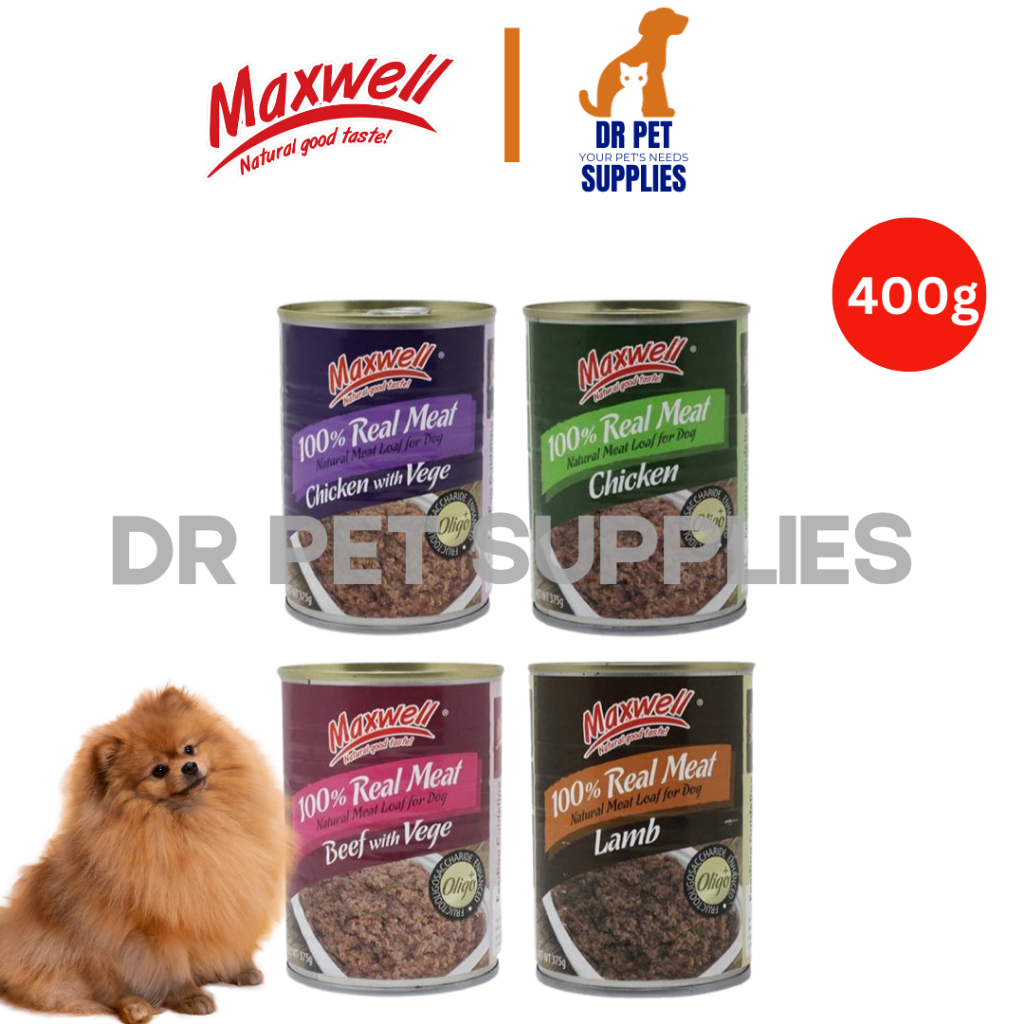 All Stages Adult Puppy Maxwell Premium Real Meat 375g Canned Dog Food