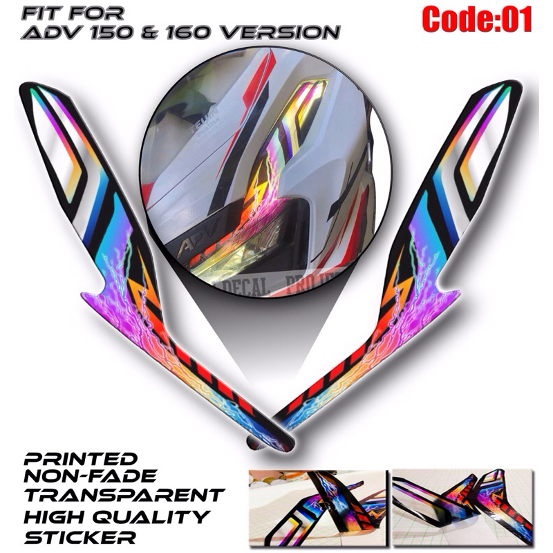 Adv 150 &160 compatible kilay transparent sticker | Shopee Philippines