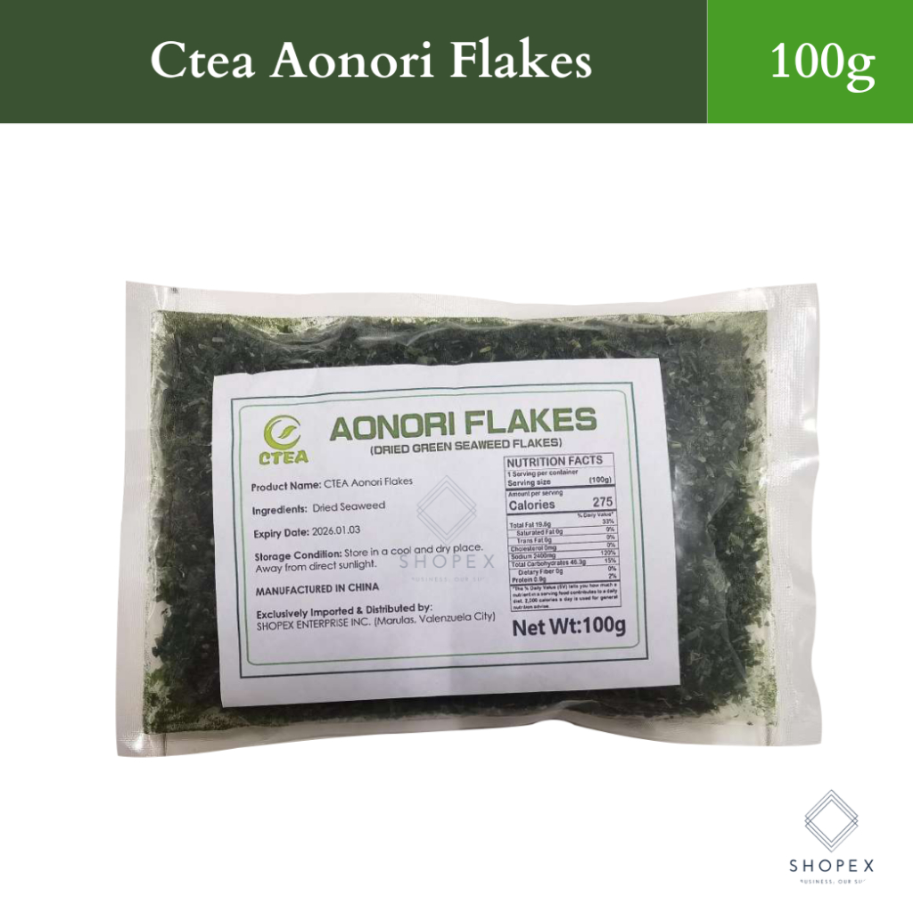 CTEA Aonori Flakes 100g ( Dried Green Seaweed Flakes ) / Japan Aonori ...