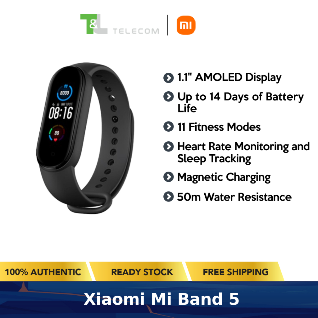 Xiaomi Mi Band 5 Black AMOLED Display Water Resistance