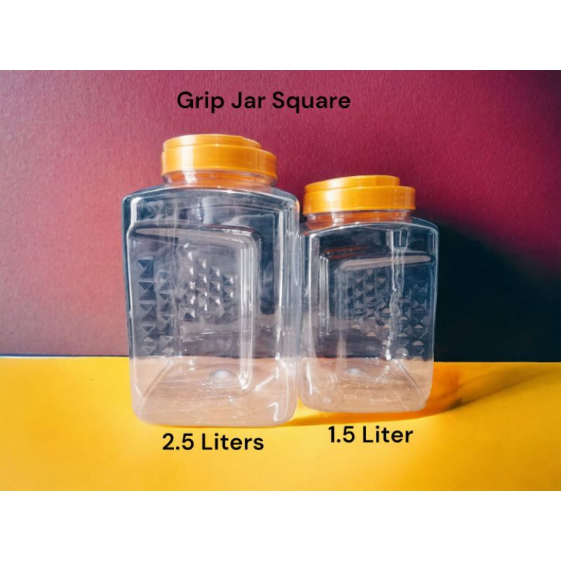 Plastic Square Grip Jars 1.5 liter|2 Liters| 2.5 liters | Shopee ...