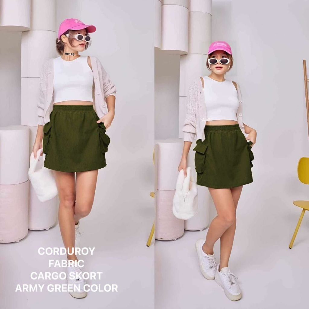 Noreen Cargo Skirt in Corduroy Fabric Shopee Philippines