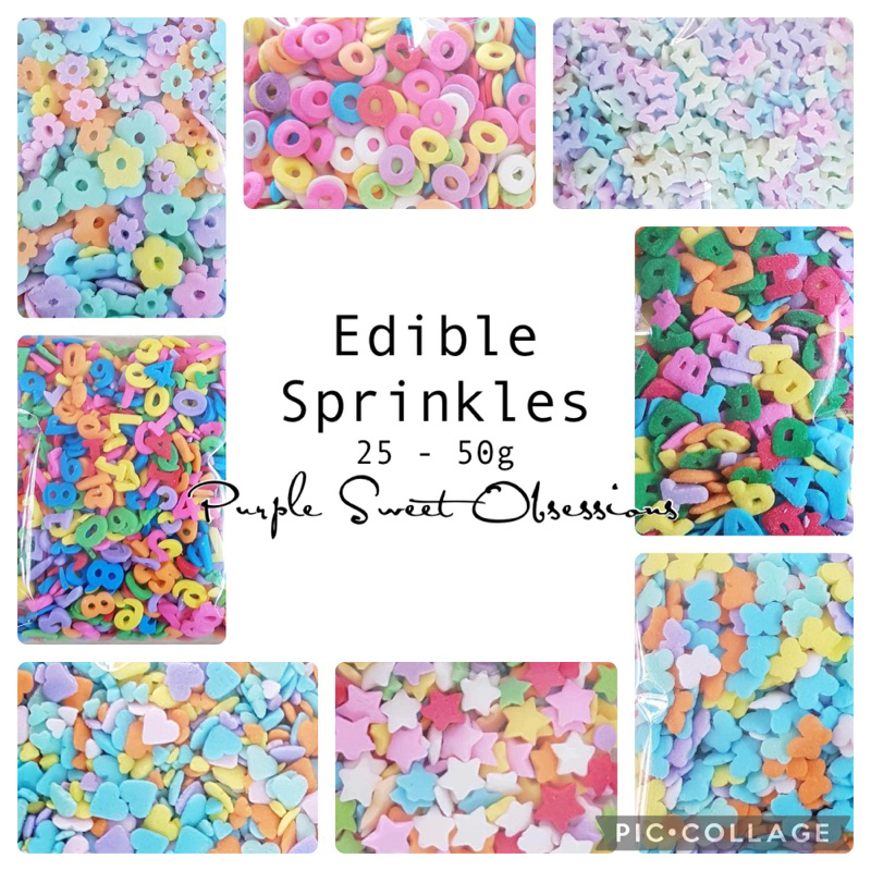 Shaped Confetti Sprinkle / Pastel Heart / Edible Flower / Butterfly ...