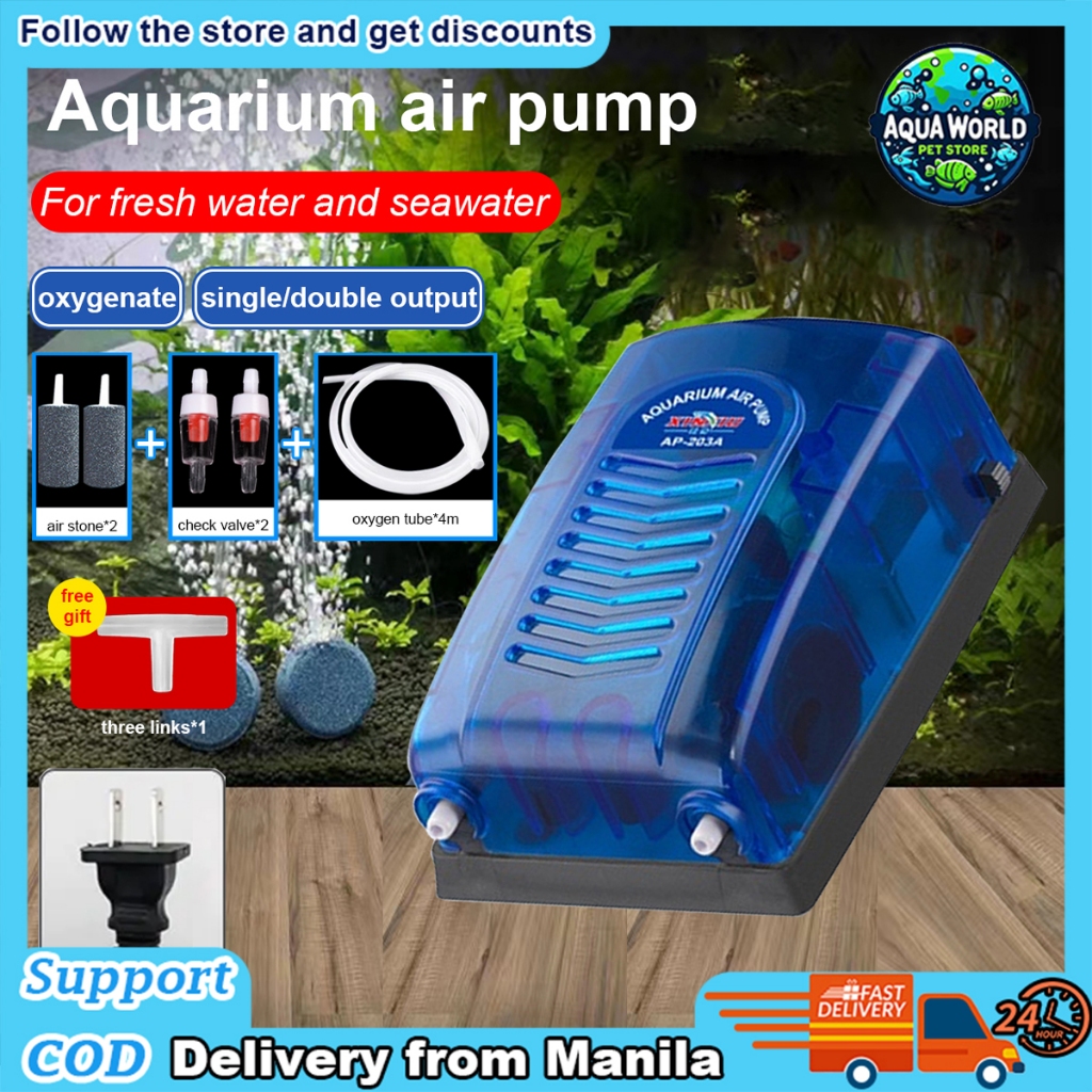 60HZ Dual Air Pump Aquarium Fish Tank Oxygen For Aquarium Water Pump