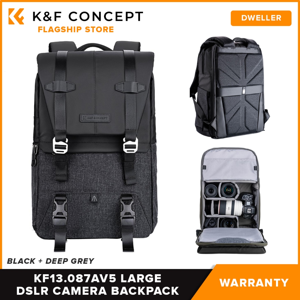 K&f Concept Dweller Black Professional Dslr Camera Bag Backpack 15.6 