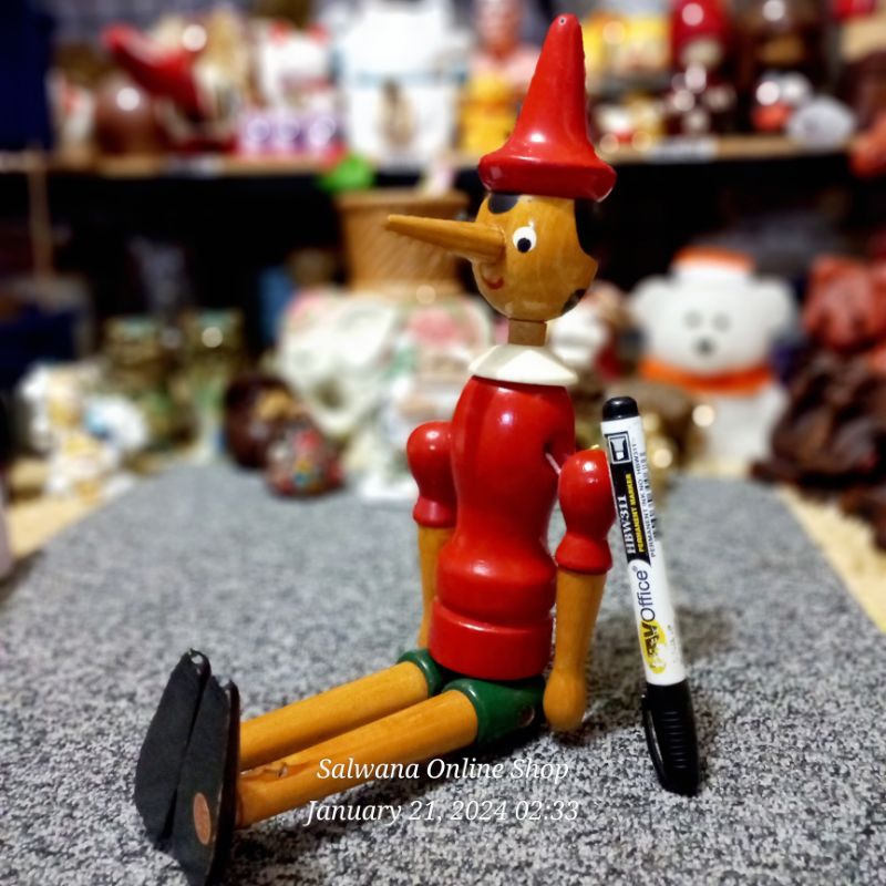 RARE-FIND COLLECTIBLE WOODEN PINOCCHIO DOLL MADE IN ITALY • SCULPTURE ...