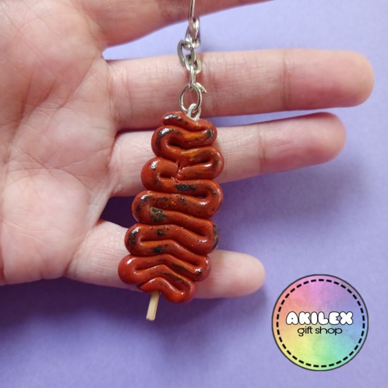 The Isaw Ihaw Clay Keychain — Street Food as a Keepsake