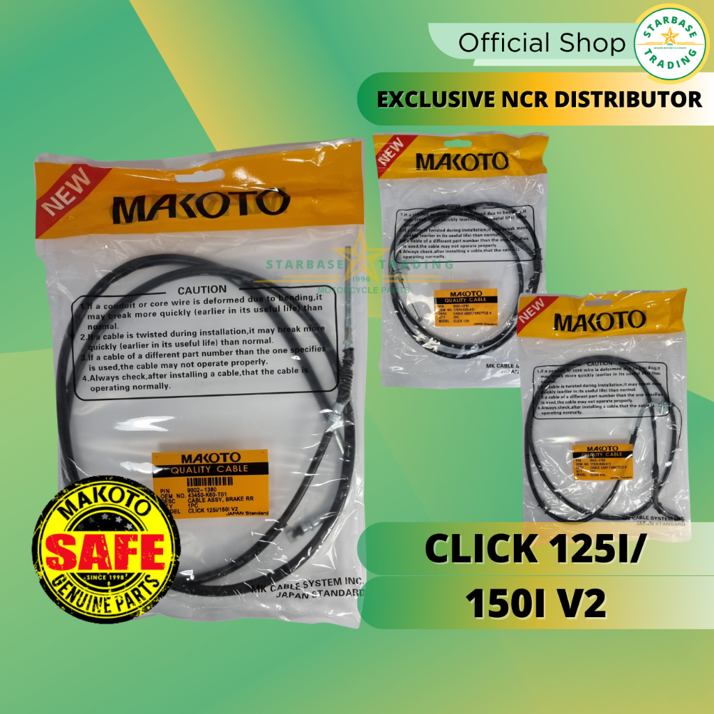 Makoto Cable CLICK 125i, CLICK 150i V2 Brake, Rear Throttle A