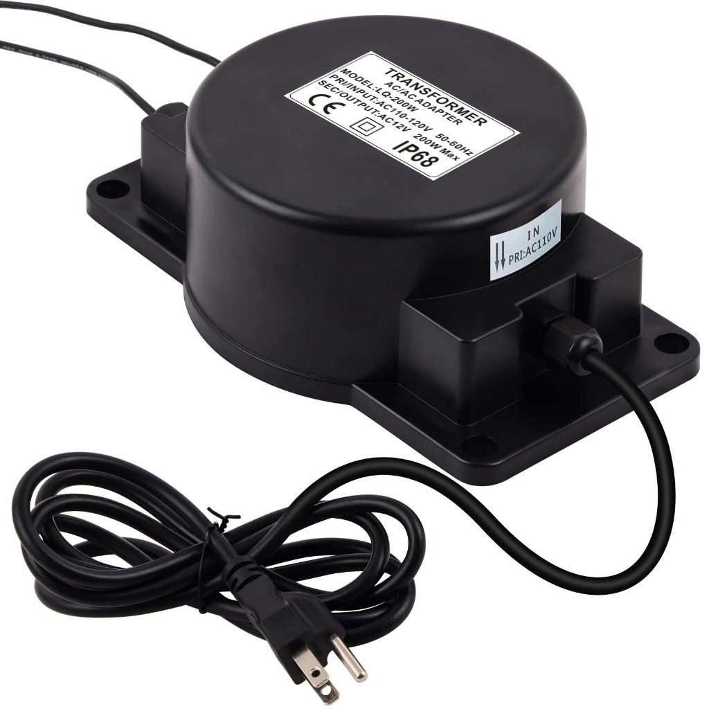 Voltage Converter Waterproof Transformer, 220V AC to 12V AC LED Power ...