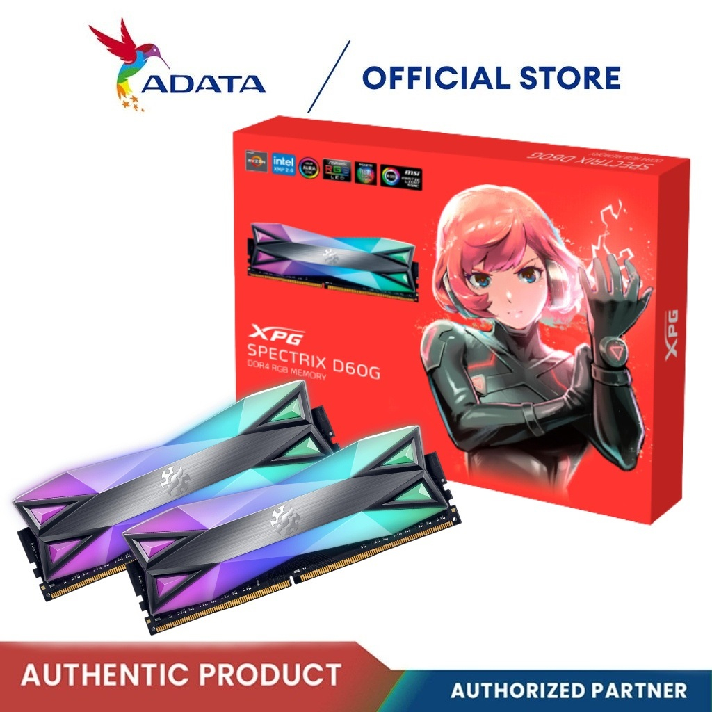 ADATA XPG SPECTRIX D60 RGB DDR4 3200 MHz 16GB (8Gx2) - TUNGSTEN GREY ...